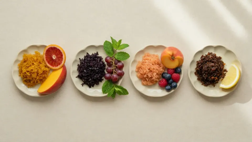 Примеры сочетаний вкусов: манго с цитрусом, виноград с мятой, персик с ягодами, кола с лимоном