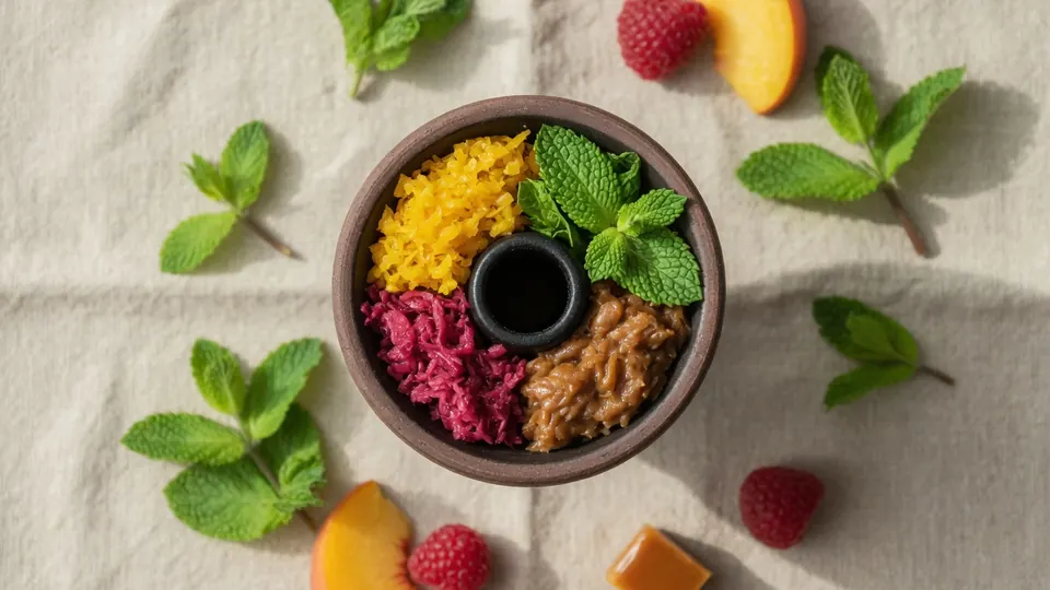 Bowl divided into segments of different flavor profiles